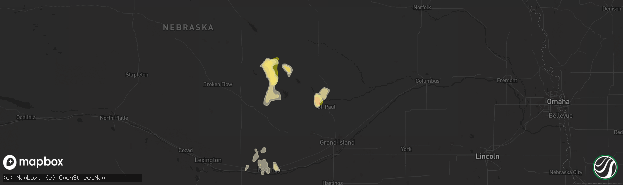 Hail map in Elba, NE on June 9, 2023