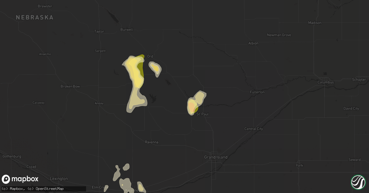 Hail map in Elba, NE on June 9, 2023