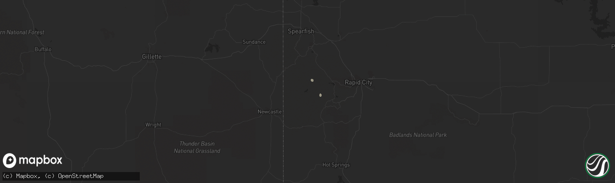 Hail map in Hill City, SD on June 9, 2023