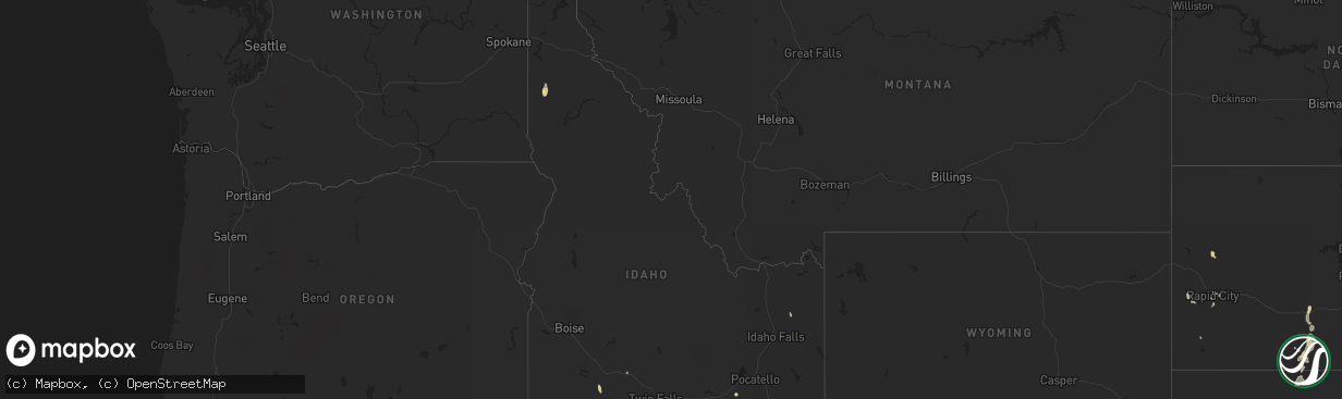 Hail map in Idaho on June 9, 2023