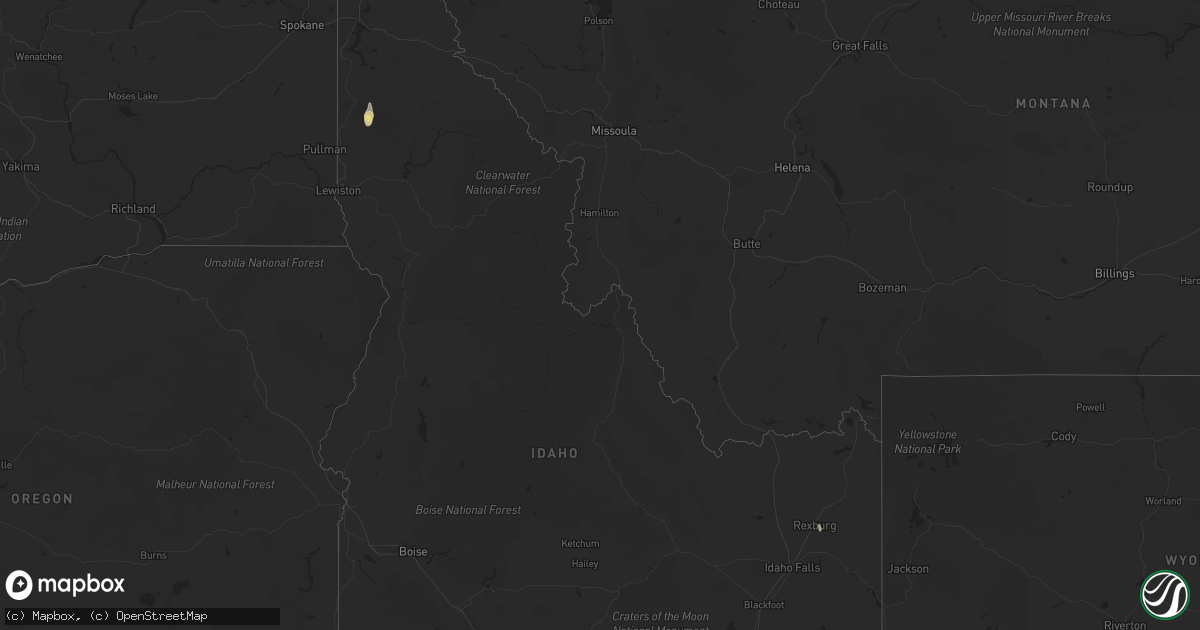 Hail map in Idaho on June 9, 2023