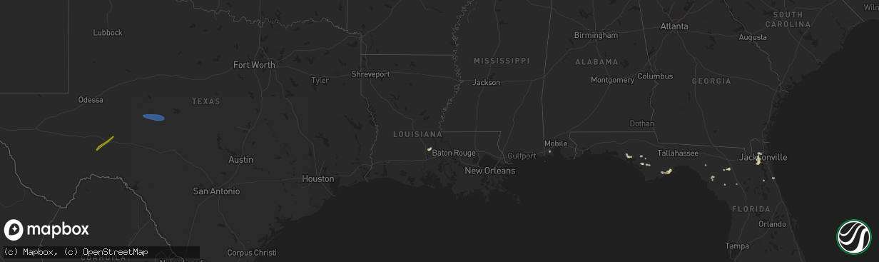 Hail map in Louisiana on June 9, 2023