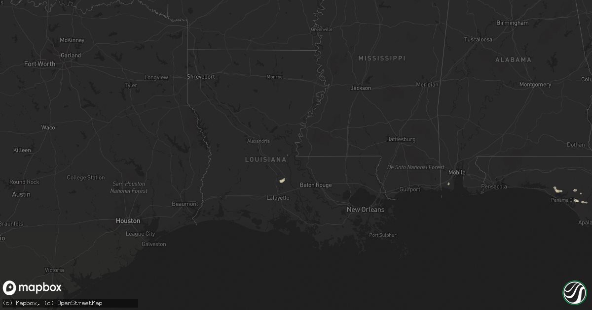 Hail map in Louisiana on June 9, 2023