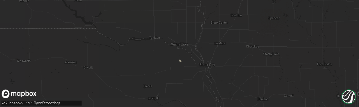 Hail map in Newcastle, NE on June 9, 2023