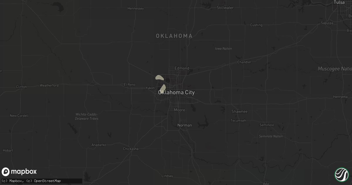 Hail map in Oklahoma City, OK on June 9, 2023