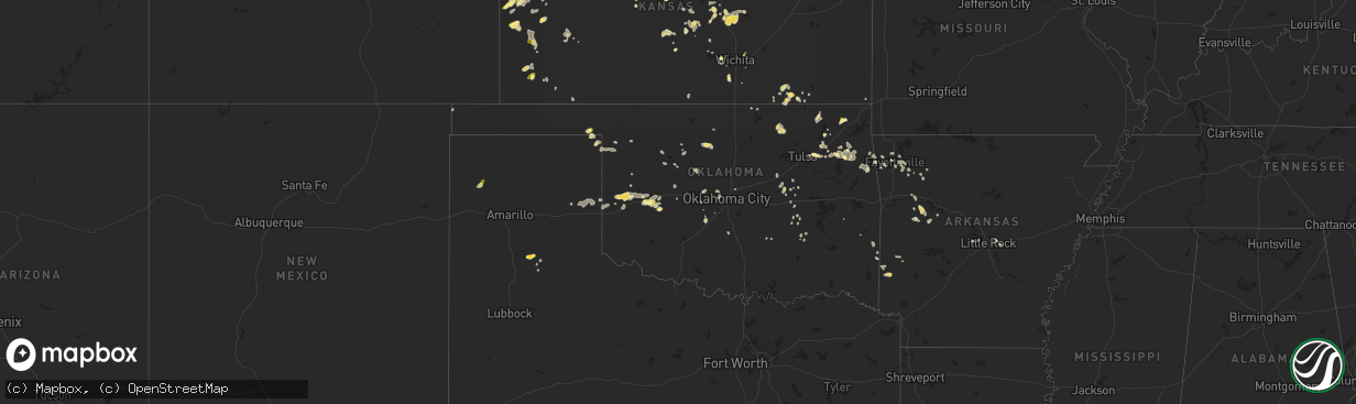 Hail map in Oklahoma on June 9, 2023