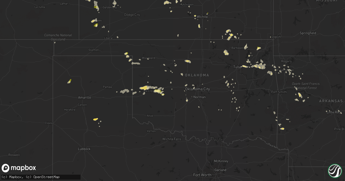 Hail map in Oklahoma on June 9, 2023