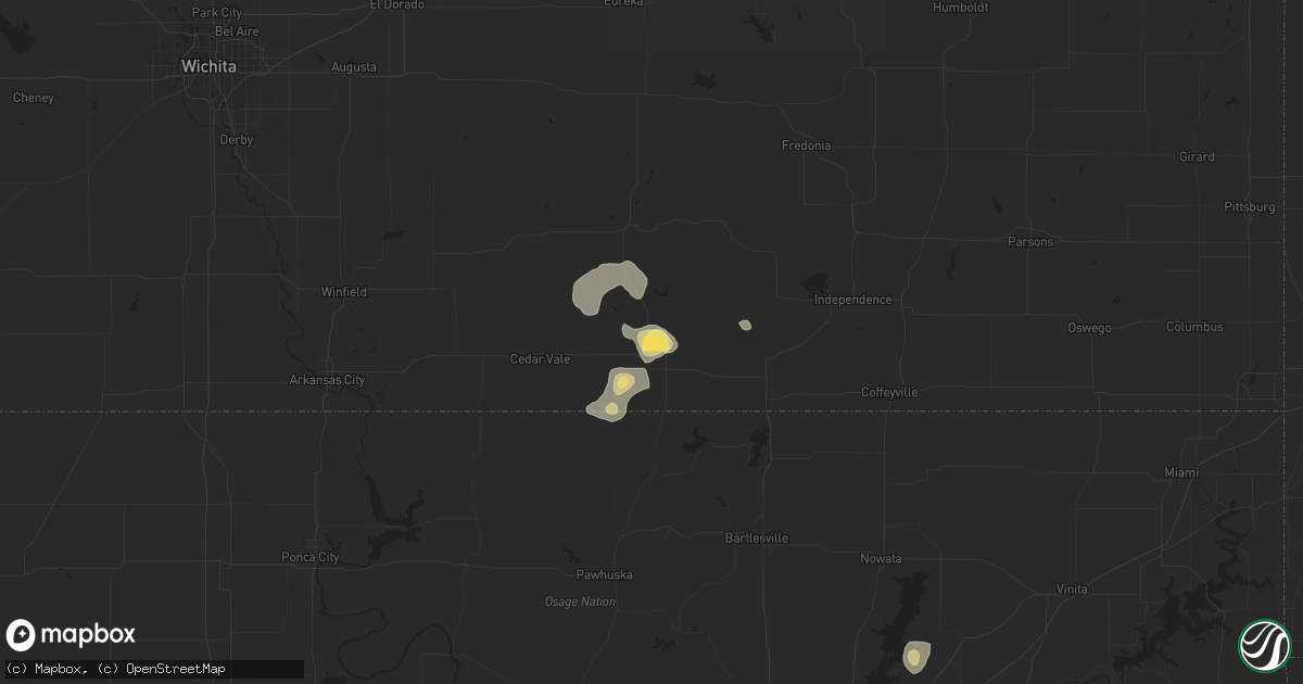 Hail map in Sedan, KS on June 9, 2023