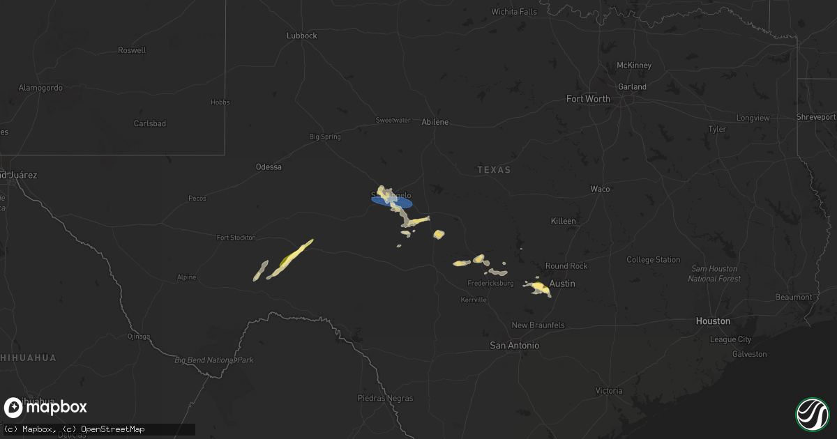 Hail map in Texas on June 9, 2023