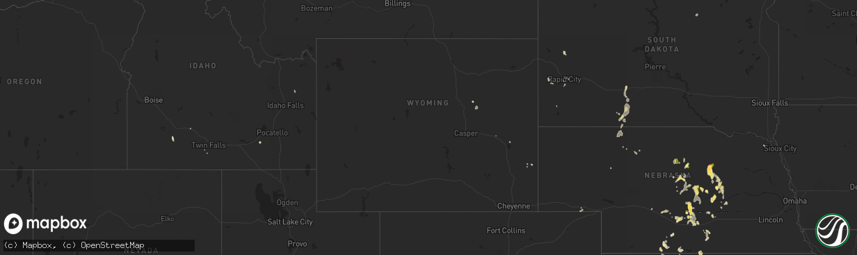 Hail map in Wyoming on June 9, 2023