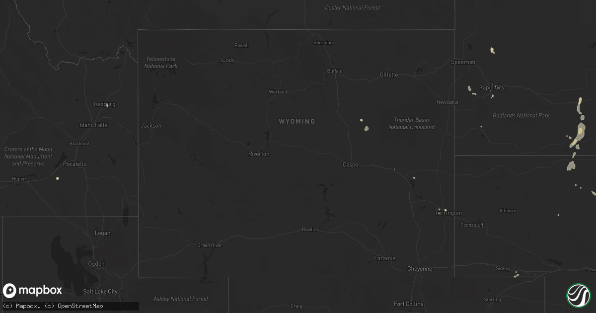 Hail map in Wyoming on June 9, 2023