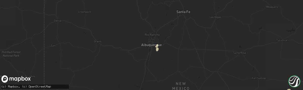 Hail map in Albuquerque, NM on June 9, 2024