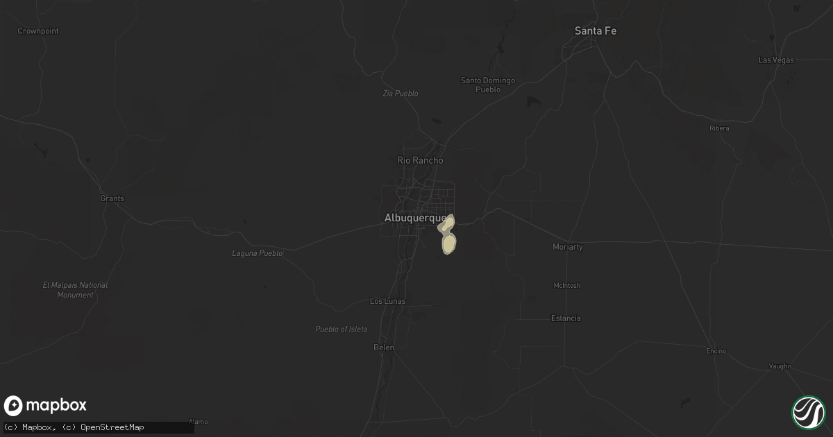Hail map in Albuquerque, NM on June 9, 2024