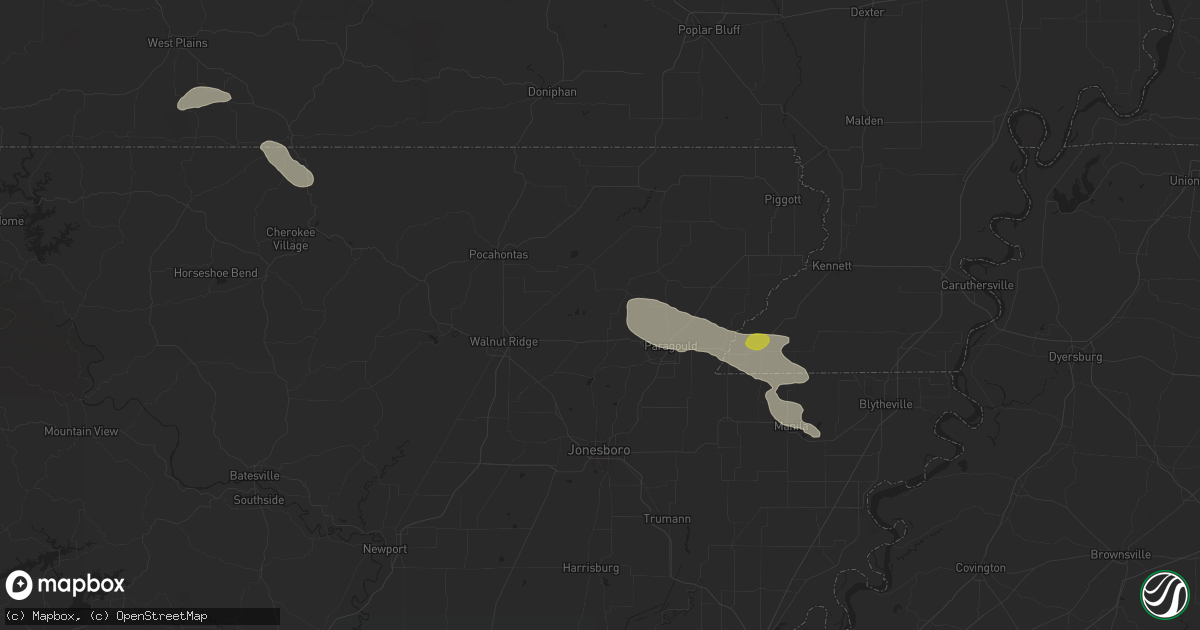 Hail map in Beech Grove, AR on June 9, 2024