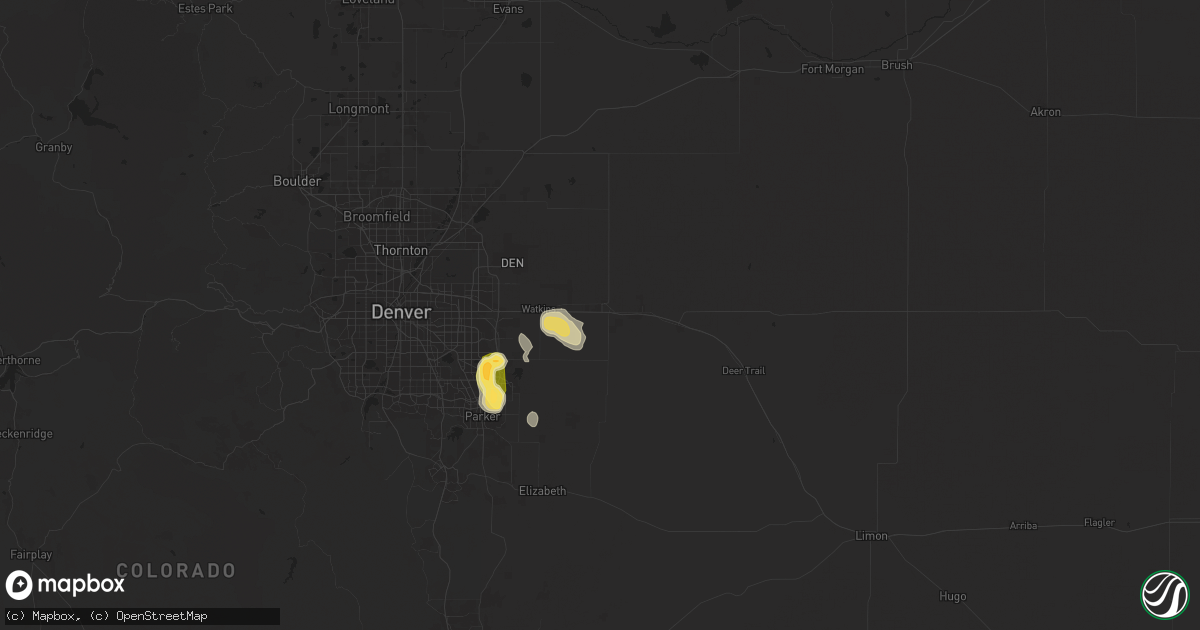 Hail map in Bennett, CO on June 9, 2024