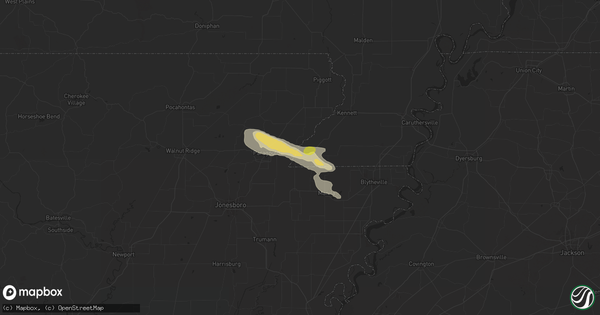 Hail map in Cardwell, MO on June 9, 2024