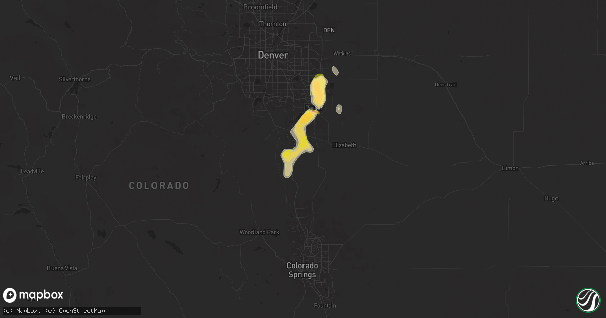Hail map in Castle Rock, CO on June 9, 2024