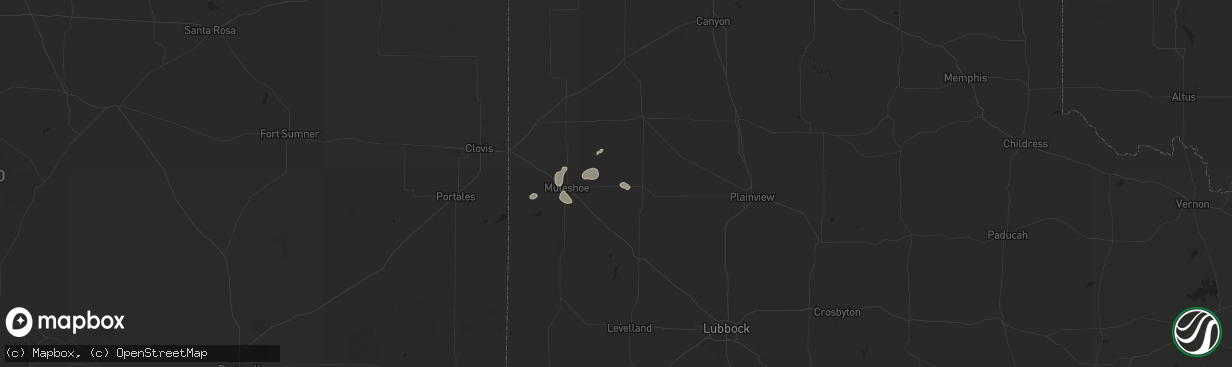 Hail map in Earth, TX on June 9, 2024