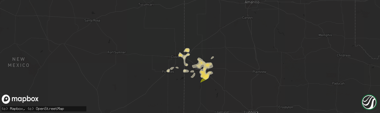 Hail map in Farwell, TX on June 9, 2024