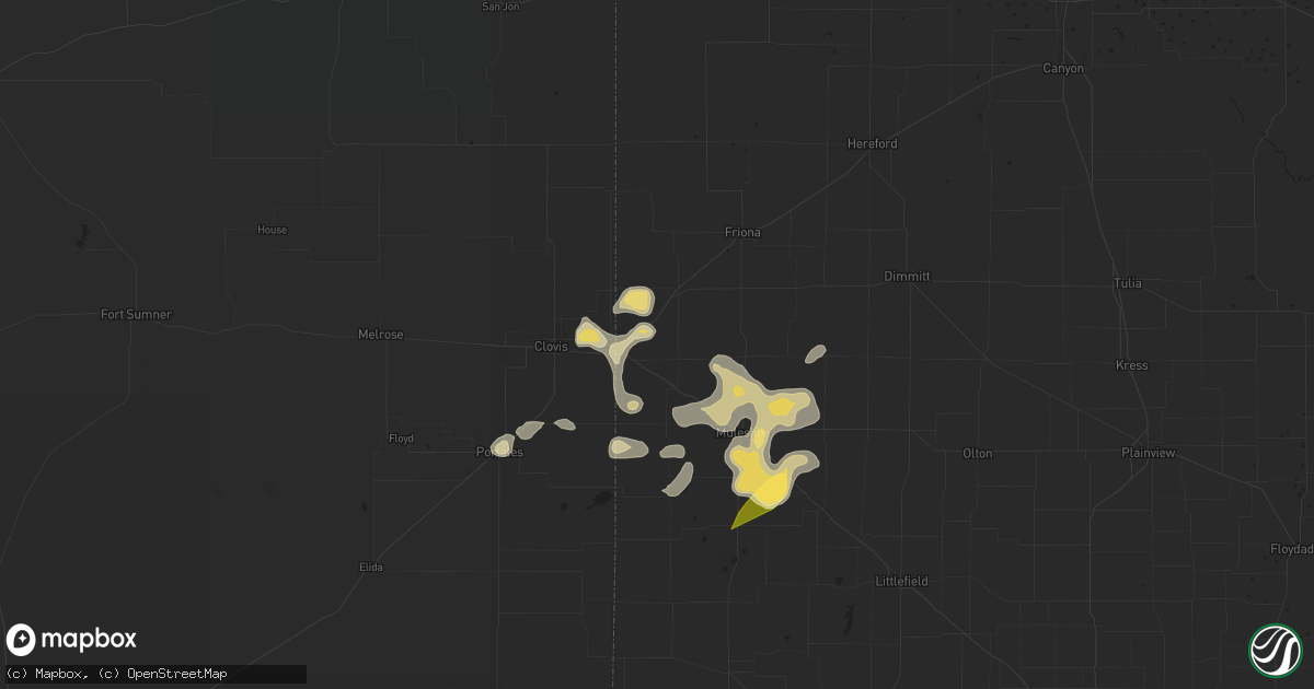 Hail map in Farwell, TX on June 9, 2024