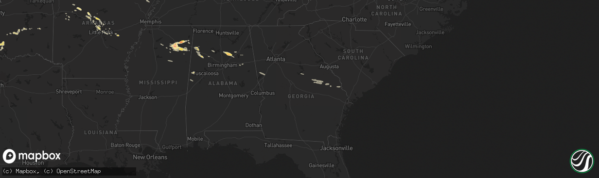 Hail map in Georgia on June 9, 2024