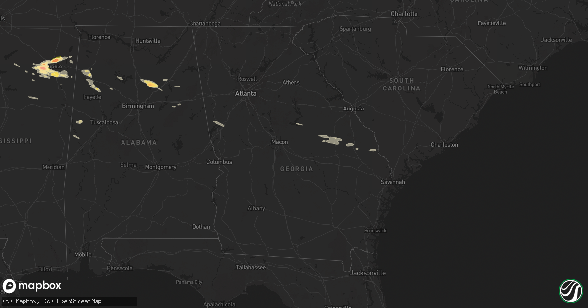 Hail map in Georgia on June 9, 2024