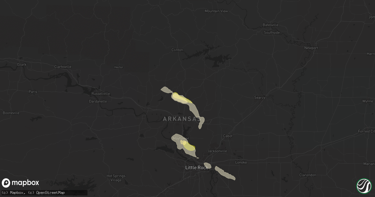 Hail map in Greenbrier, AR on June 9, 2024