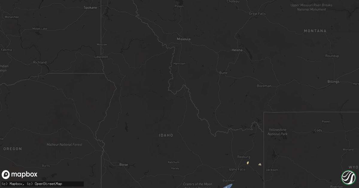 Hail map in Idaho on June 9, 2024