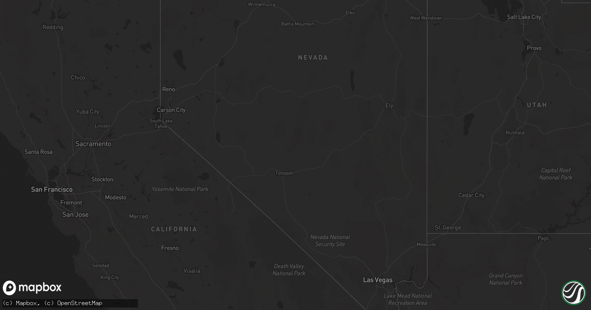 Hail map in Nevada on June 9, 2024