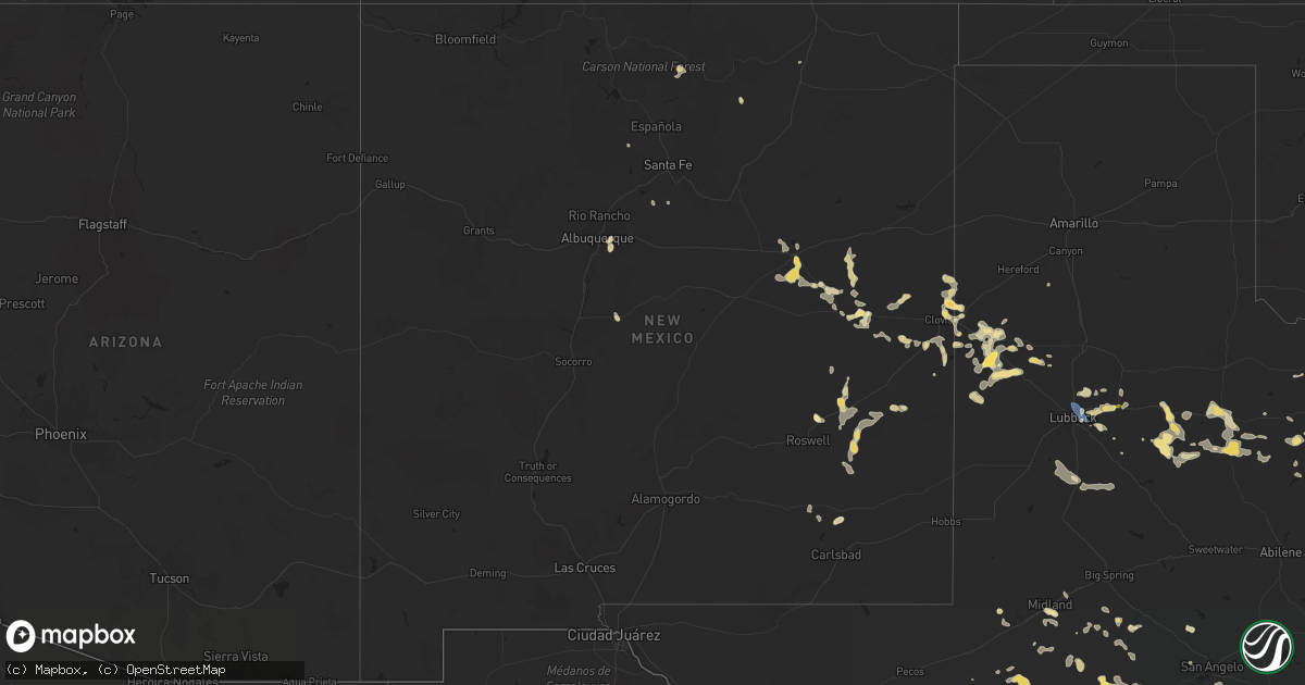 Hail map in New Mexico on June 9, 2024