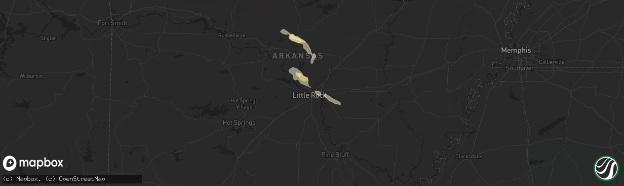 Hail map in North Little Rock, AR on June 9, 2024