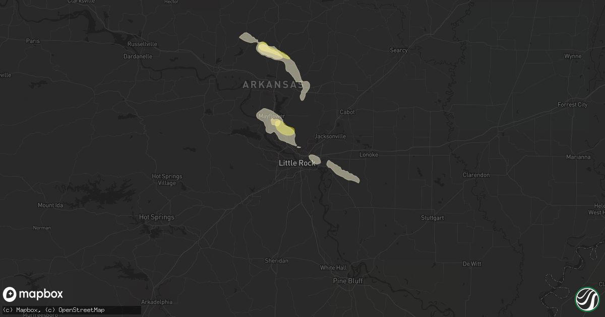 Hail map in North Little Rock, AR on June 9, 2024