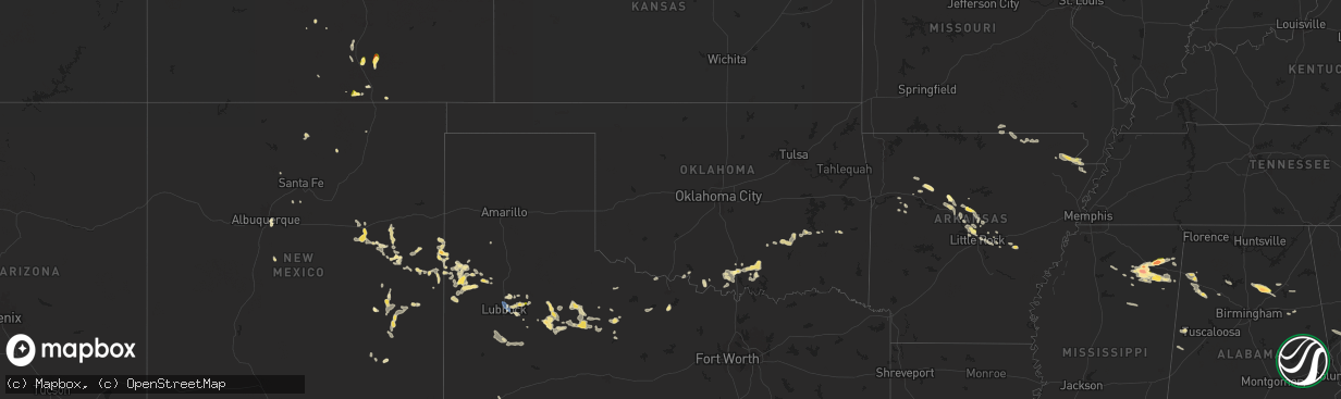 Hail map in Oklahoma on June 9, 2024