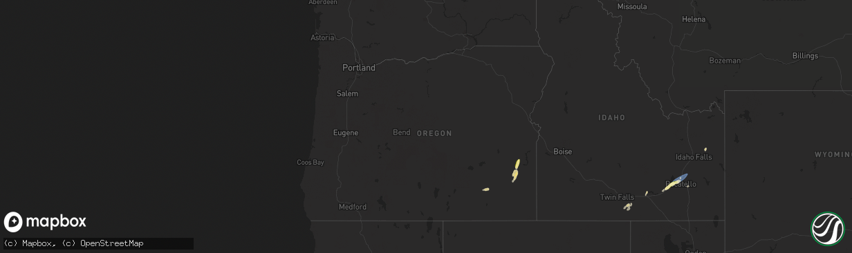 Hail map in Oregon on June 9, 2024