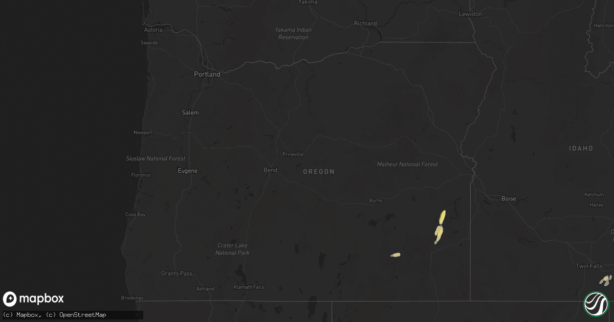 Hail map in Oregon on June 9, 2024