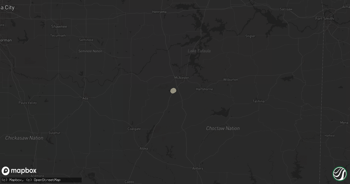 Hail map in Savanna, OK on June 9, 2024