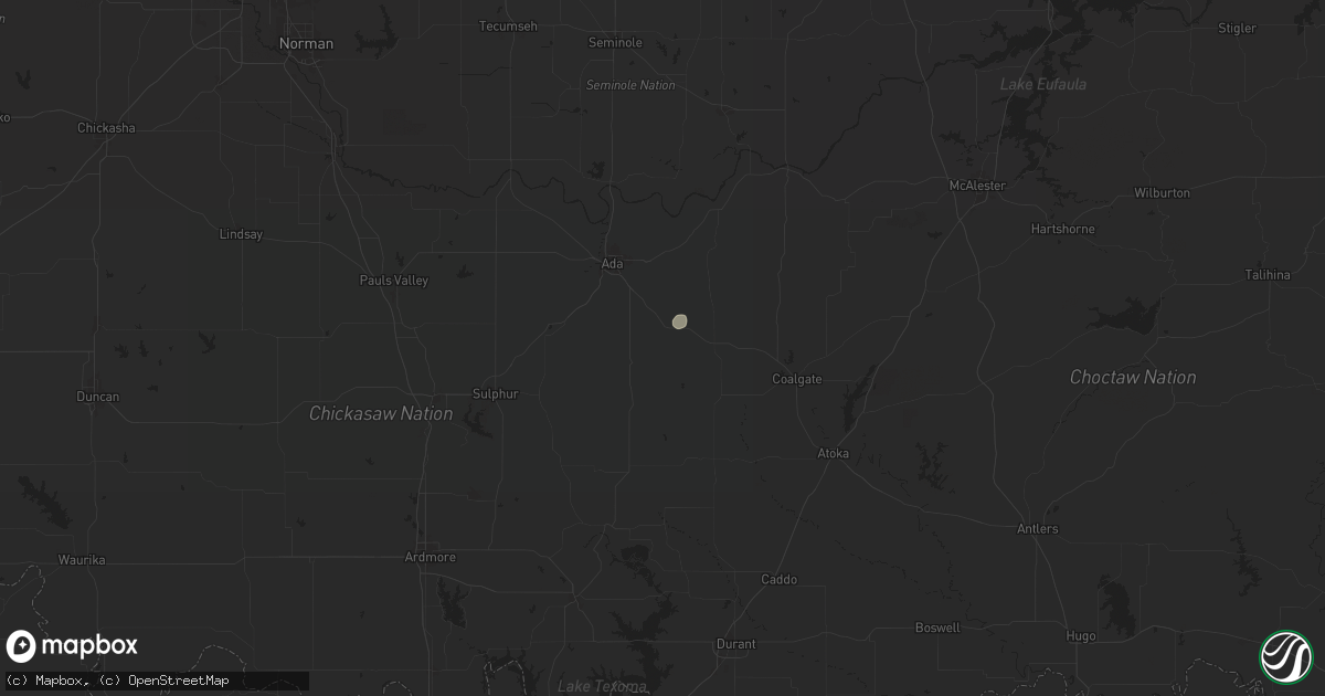 Hail map in Stonewall, OK on June 9, 2024