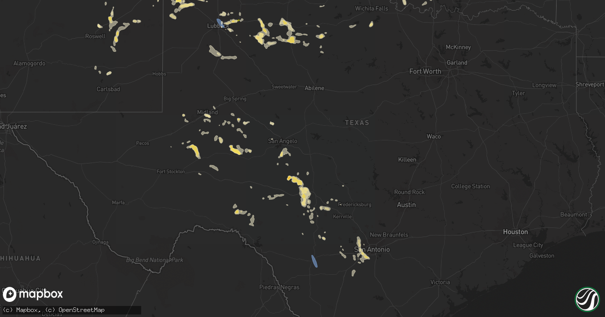 Hail map in Texas on June 9, 2024
