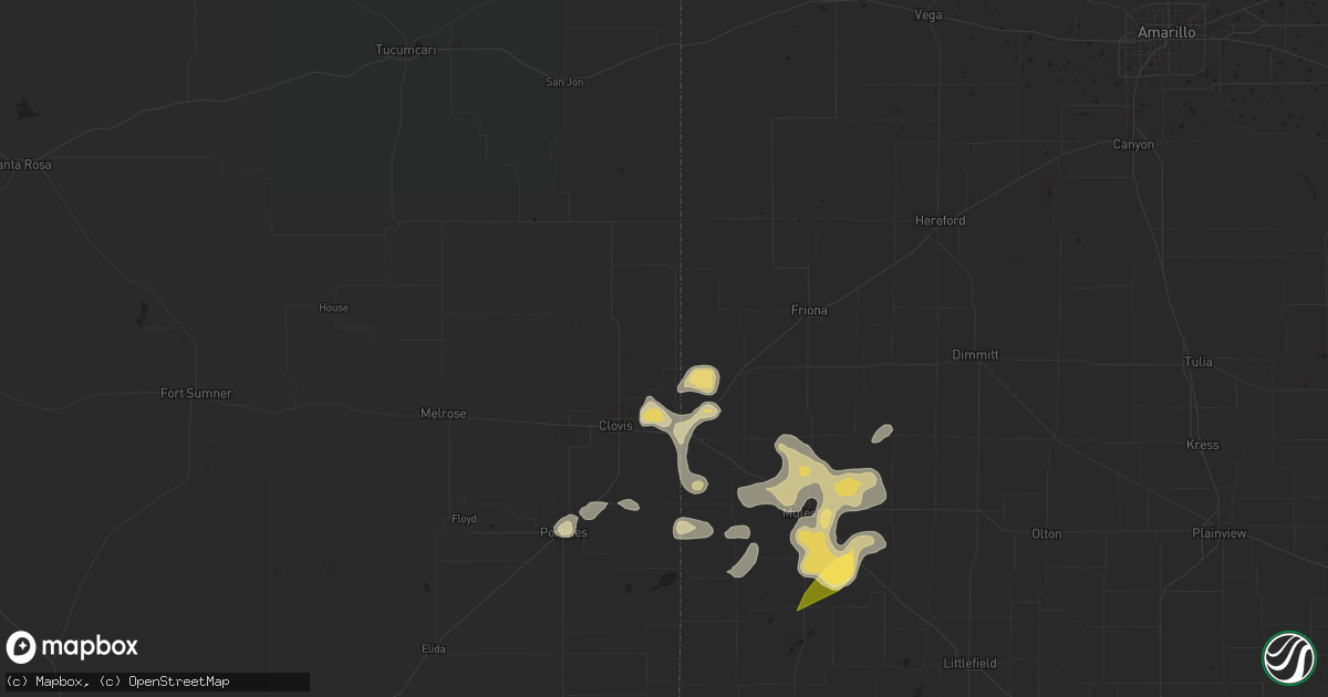 Hail map in Texico, NM on June 9, 2024