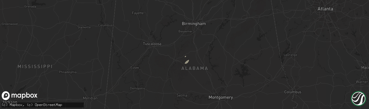 Hail map in Brierfield, AL on June 9, 2025