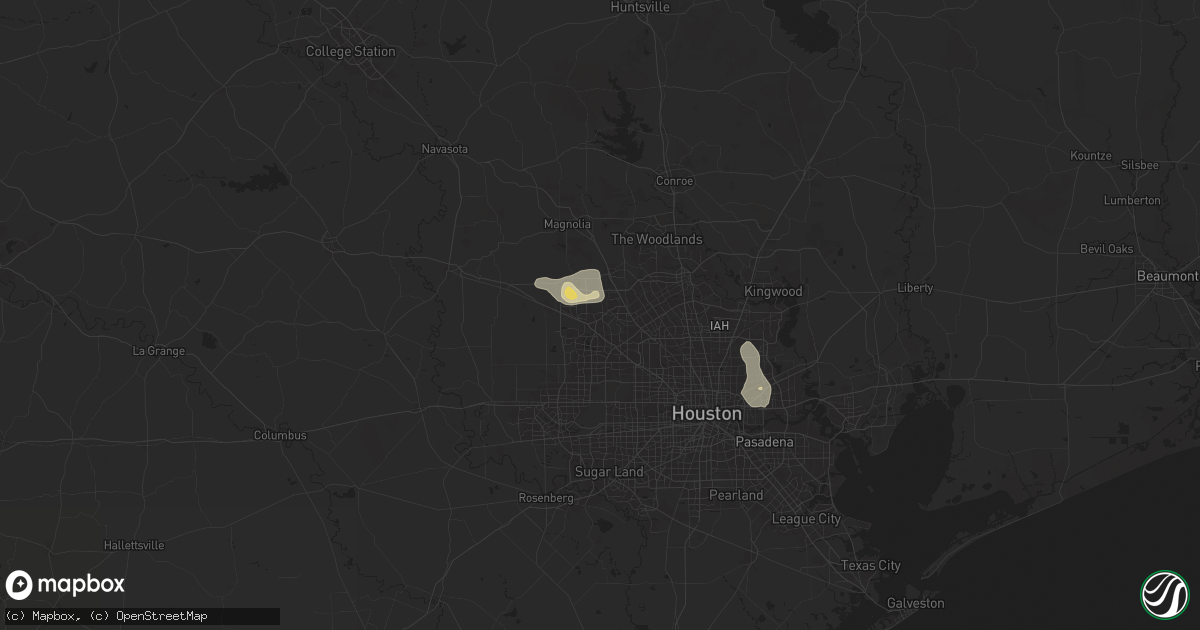Hail map in Cypress, TX on June 9, 2025