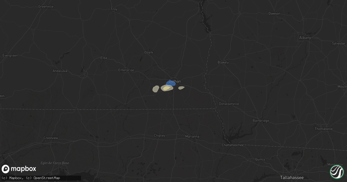 Hail map in Dothan, AL on June 9, 2025