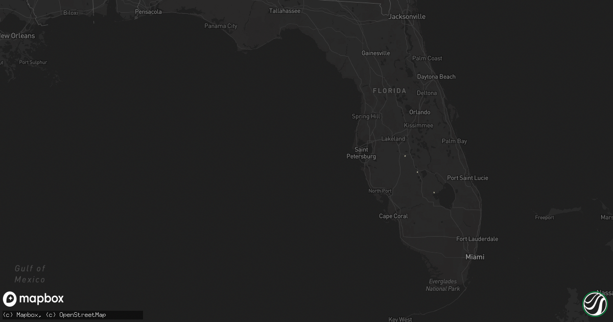 Hail map in Florida on June 9, 2025