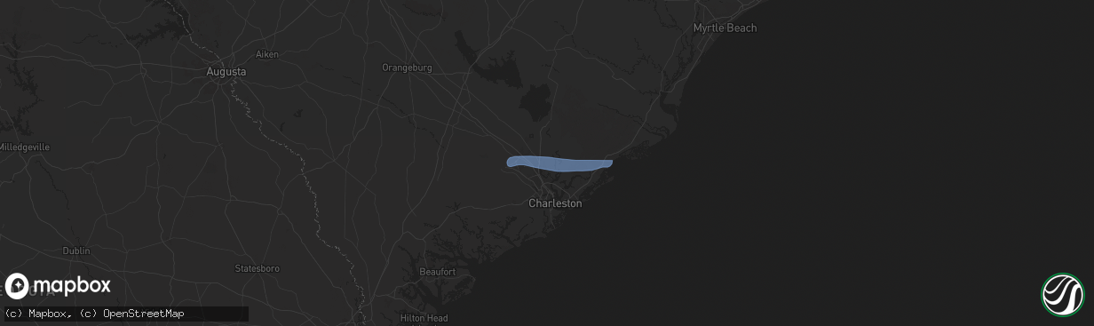 Hail map in Goose Creek, SC on June 9, 2025