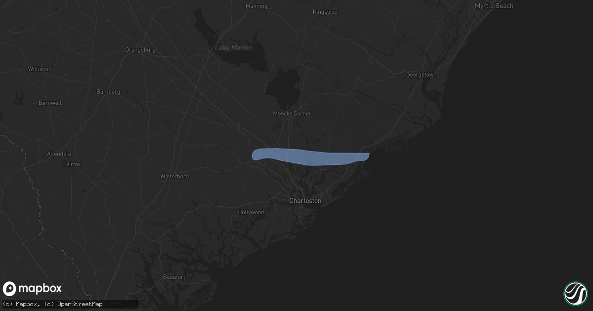 Hail map in Goose Creek, SC on June 9, 2025