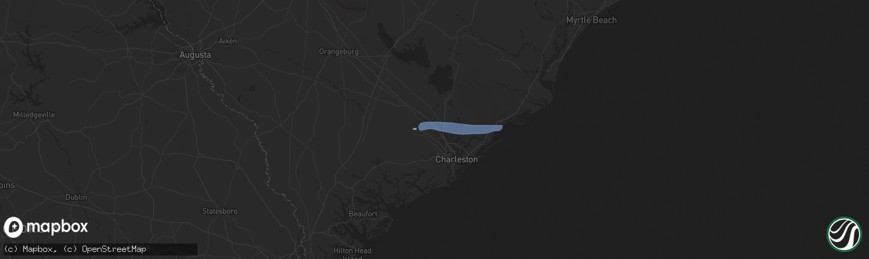 Hail map in Ladson, SC on June 9, 2025