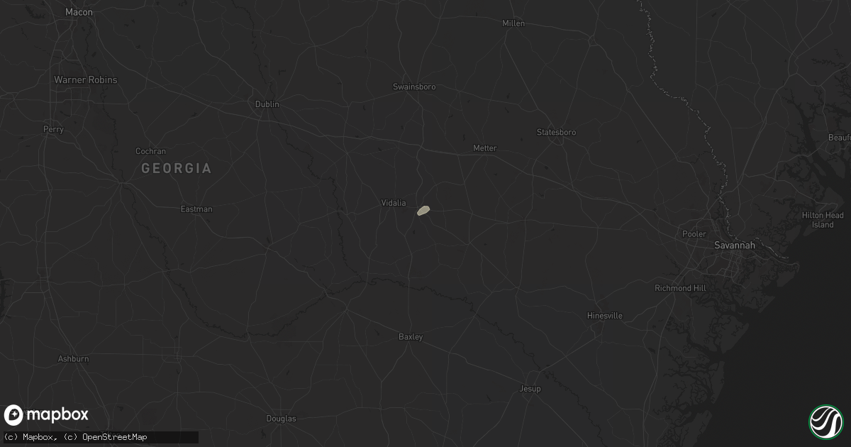 Hail map in Lyons, GA on June 9, 2025