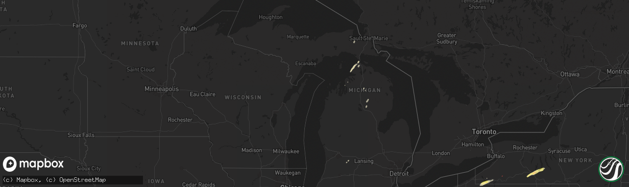 Hail map in Michigan on June 9, 2025