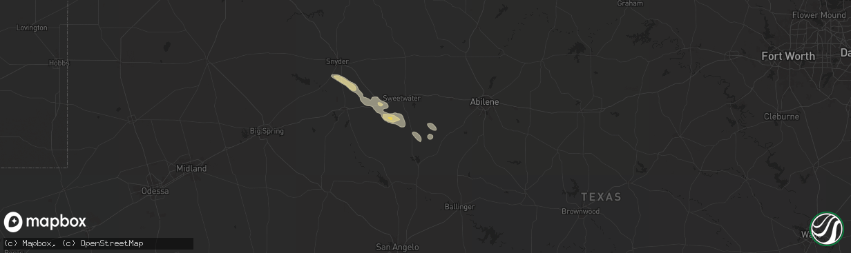 Hail map in Nolan, TX on June 9, 2025