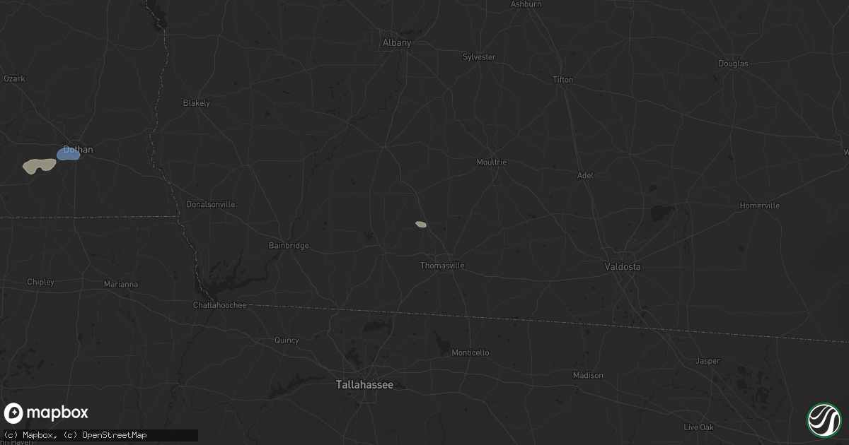 Hail map in Ochlocknee, GA on June 9, 2025